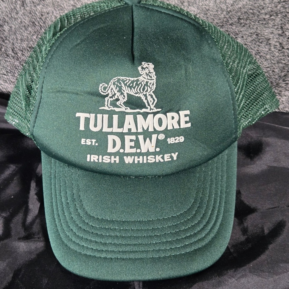 Tullamore DEW Irish Whiskey Trucker Hat Green Mesh Snapback Logo Cap RN 154218